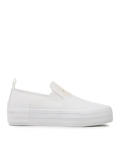 Calvin Klein Jeans Tenisówki Bold Vulc Flatf Slipon Wn YW0YW01040 Biały - Trampki damskie - miniaturka - grafika 1