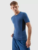 Koszulki sportowe męskie - 4F Koszulka sportowa w kolorze niebieskim - miniaturka - grafika 1