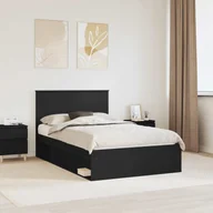 Łóżka - vidaXL Ramka łóżka Czarny 120 x 190 cm Lite drewno sosnowe - miniaturka - grafika 1