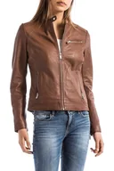 Kurtki damskie - Kurtka damska Blue Wellford Pearl skórzana brązowa -XL - miniaturka - grafika 1