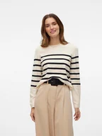 Swetry damskie - Vero Moda Sweter w kolorze kremowo-czarnym - miniaturka - grafika 1