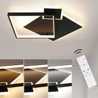 Lampy sufitowe - ZMH Lampa sufitowa LED do salonu - biała ściemnialna 50W Nowoczesna z pilotem metalowa lampa sufitowa do jadalni kuchni sypialni - miniaturka - grafika 1
