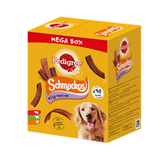 Przysmaki dla psów - Pedigree PEDIGREE Mega Box SchmackosTM karma uzupełniająca dla dorosłych psów o smaku Wołowiny Jagnięciny i Drobiu) 790g 54091-uniw - miniaturka - grafika 1