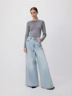 Swetry damskie - Reserved - Sweter z metalizowaną nicią - ciemnoszary - miniaturka - grafika 1