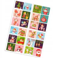 Kalendarze - Naklejki Świąteczne Kalendarz Adwentowy A4 4,5Cm 24Szt N06 - miniaturka - grafika 1