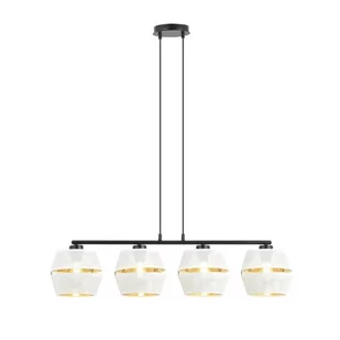 Lampa wisząca na czarnej podstawie, biało-złota 1184/4 z serii MALIA - Lampy sufitowe - miniaturka - grafika 1