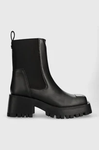 Steve Madden sztyblety Sharpen damskie kolor czarny na płaskim obcasie SM19000045 - Botki damskie - miniaturka - grafika 1