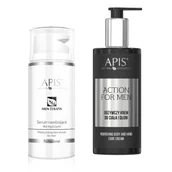 Zestawy kosmetyków damskich - Apis Men Zestaw serum 100ml + odżywczy krem 300ml - miniaturka - grafika 1