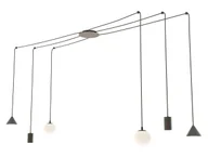 Lampy sufitowe - Czarna nowoczesna lampa pająk - 4X D132 P5-H68 - miniaturka - grafika 1