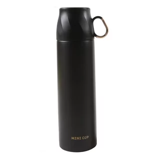 Lumarko Termos Z Zakrętką W Kształcie Filiżanki 500 ML Czarny Ze Złotem - Termosy - miniaturka - grafika 1