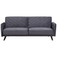 Sofy i kanapy - Beliani Sofa trzyosobowa welwet szara SENJA - miniaturka - grafika 1