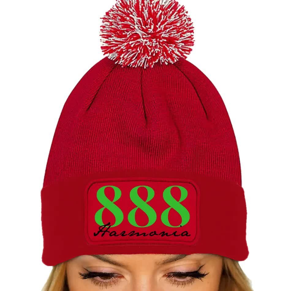 CZAPKA POMPON Bawełna ZIMOWA Czerwona 888 HARMONIA Znaczenie Numerów Wzory