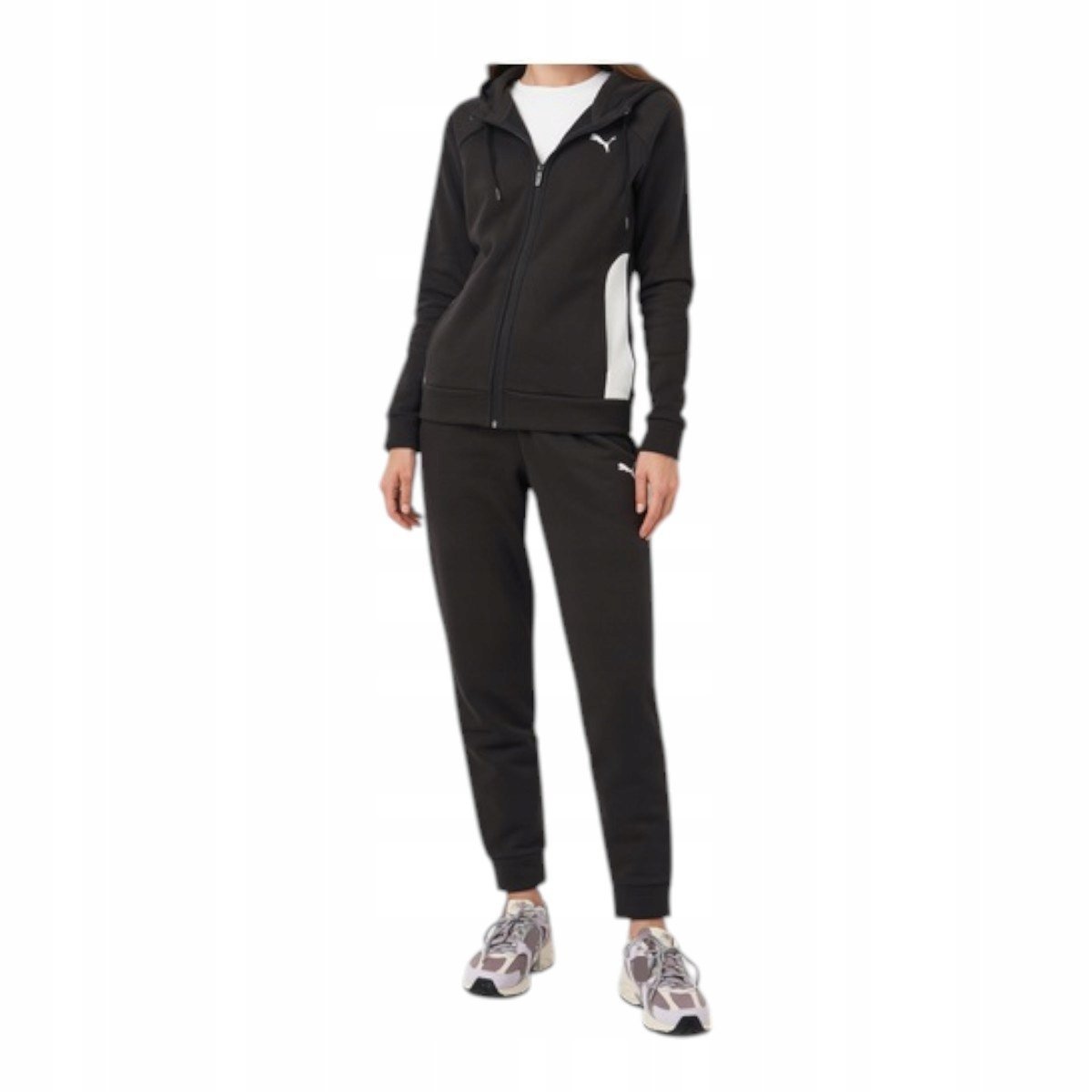 PUMA DAMSKI DRES KOMPLETNY CLASSIC HOODED TRACKSUIT FL CZARNY r.XS