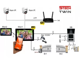 Wideodomofon 2-żyłowy 5TECH TWIN 2 monitory 10 VIRGO(B)/82225A Natynk/Podtynk - Wideodomofony - miniaturka - grafika 4