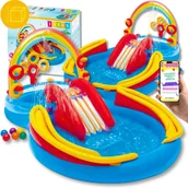 Zabawki do kąpieli - TĘCZOWY PLAC ZABAW OGRODOWY BASEN DMUCHANY INTEX ZJEŻDŻALNIA FONTANNA PREZENT DLA DZIECI + EBOOK - miniaturka - grafika 1