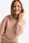 Bluzy dla dziewczynek - Różowa bluza dziewczęca oversize B-MILEY JUNIOR - Volcano - miniaturka - grafika 1