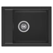Zlewozmywaki - AXIS Zlewozmywak Cali 48 x 39 cm z syfonem czarny - miniaturka - grafika 1