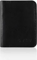 Portfele - Solier Cienki skórzany męski portfel SOLIER SLIM CZARNY BROOKLYNN - miniaturka - grafika 1