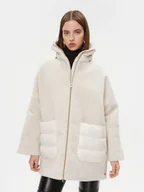 Płaszcze damskie - Geox Kożuch Calithe W3620G TC176F 1732 Écru Relaxed Fit - miniaturka - grafika 1