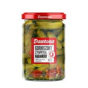 Pasztet i przetwory mięsne - Ogórki korniszony z papryką habanero 520g Dawtona - miniaturka - grafika 1