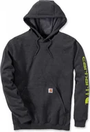 Bluzy męskie - Carhartt Bluza Carhartt Midweight Signature Logo Carbon - miniaturka - grafika 1