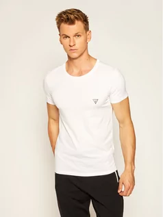 Koszulki męskie - GUESS T-Shirt U97M00 JR003 Biały Slim Fit - grafika 1