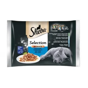 Sheba Smaki Rybne w sosie - saszetka 4x85g - Mokra karma dla kotów - miniaturka - grafika 1