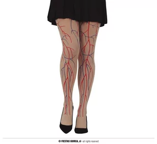 Beżowe Rajstopy Do Przebrań Imitujące Żylaki Dodatek Do Przebrania Halloween - Sztuczne kwiaty - miniaturka - grafika 1