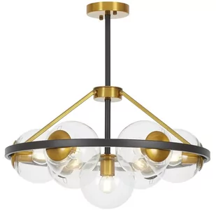 NOWOCZESNA LAMPA WISZĄCA CZARNO-MOSIĘŻNA DONZANO W7 PRO - Lampy sufitowe - miniaturka - grafika 1