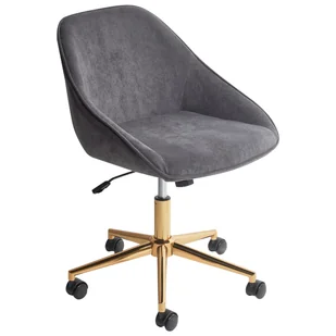 Fotel biurowy, krzesło biurowe Beliani Krzesło obrotowe Obrotowy BARDSDALE Welur Ciemnoszary - Fotele i krzesła biurowe - miniaturka - grafika 1