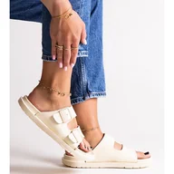 Klapki i japonki damskie - Beżowe klapki Big Star NN274A752 beżowy - miniaturka - grafika 1