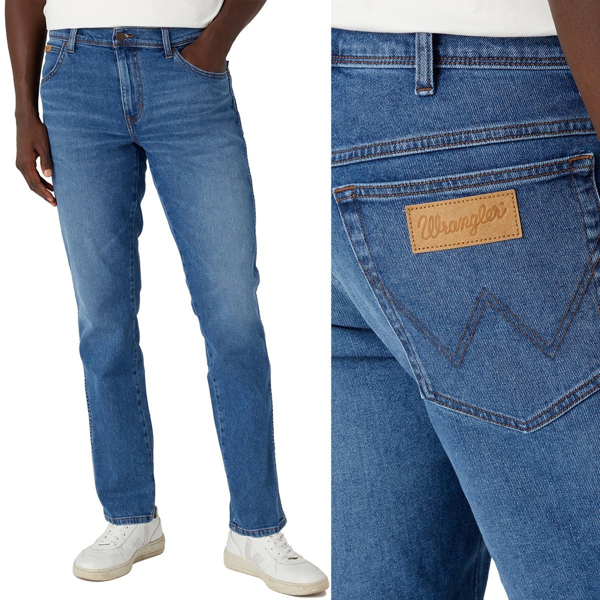 Wrangler TEXAS SLIM The Maverick DOPASOWANE SPODNIE JEANSOWE DżINS W33 L34