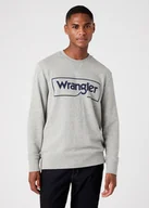 Bluzy męskie - Wrangler Frame Logo Sws Męska Bluza Klasyczna Mid Grey Mel W6H1Hax37-2Xl - miniaturka - grafika 1