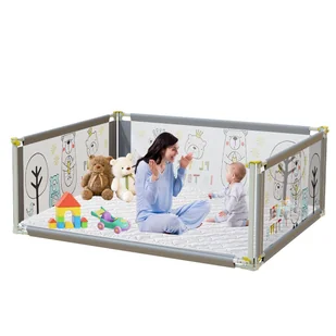 Kojec BabySpace MaxiPlus 180x150 z materacem siatka regulacja wysokości - Łóżeczka i kojce - miniaturka - grafika 1