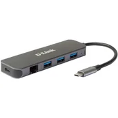 Huby USB - D-Link HUB USB DUB-2334 USB-C 1000MBit (DUB2334) - miniaturka - grafika 1
