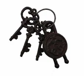 Pozostałe ozdoby ogrodowe - Tajemniczy Ogród Dekoracja pęk kluczy z kłódką met.3szt wys.17cm - miniaturka - grafika 1