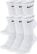 Skarpety długie NIKE Everyday Cushion Crew 6 pak BIAŁE Sportowe