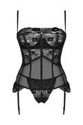 Bielizna erotyczna damska - Gorset sexy Obsessive Serena Love corset czarny - miniaturka - grafika 1