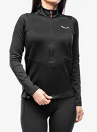 Bluzy sportowe damskie - Bluza polarowa damska Salewa Puez PL HZ Fleece - black out - miniaturka - grafika 1