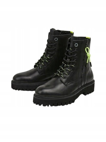 PEPE JEANS BOTKI SKÓRZANE DAMSKIE CZARNE ZA KOSTKĘ 36 AWD