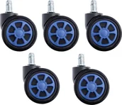 Fotele gamingowe - Zenga kółka do fotela kauczukowe miękkie 5szt. niebieskie - miniaturka - grafika 1