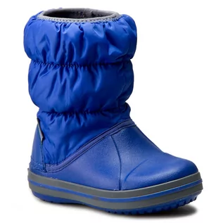 Śniegowce damskie - Crocs Śniegowce Winter Puff Boot Kids 14613 Cerulean Blue/Light Grey - grafika 1