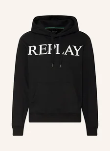 Replay Bluza Z Kapturem schwarz - REPLAY - Bluzy męskie - miniaturka - grafika 1