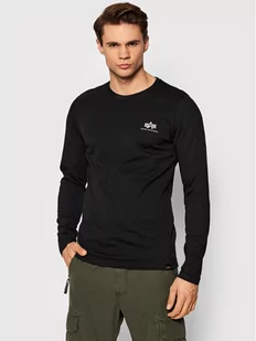 Alpha Industries Longsleeve Back Print Heavy 116571 Czarny Regular Fit - Bluzy męskie - miniaturka - grafika 1