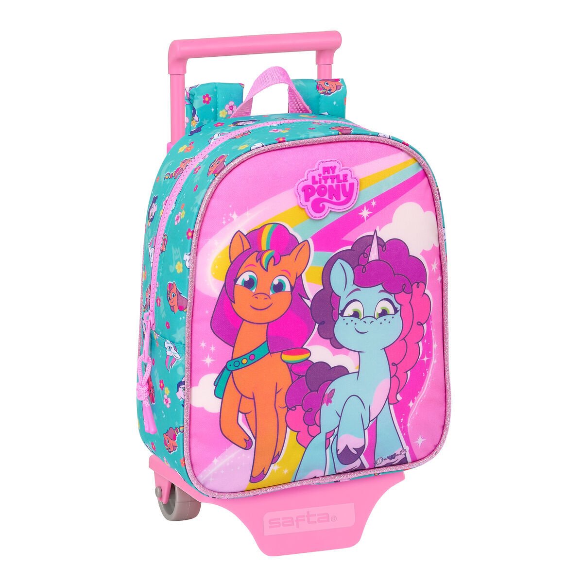 Plecak szkolny na kółkach My Little Pony Magic Pink turkusowy 22 x 27 x 10 cm