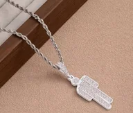 Wisiorki - Naszyjnik wisiorek chain Billie Eilish bad guy Biały prezent - miniaturka - grafika 1