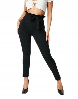 FLOUNCE LONDON CZARNE SPODNIE ELEGANCKIE Z WYSOKIM STANEM S/M NMF