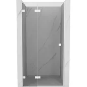 Ścianki i drzwi prysznicowe - Mexen Lunar L drzwi prysznicowe uchylne lewe 80 cm, transparent, białe - 834L-080-000-20-00-L - miniaturka - grafika 1