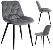 Krzesła - ExitoDesign Krzesło tapicerowane MALMO velvet ciemny szary - miniaturka - grafika 1