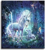 Malowanie po numerach - Norimpex Malowanie po numerach. Jednorożec 40 x 50 cm - miniaturka - grafika 1